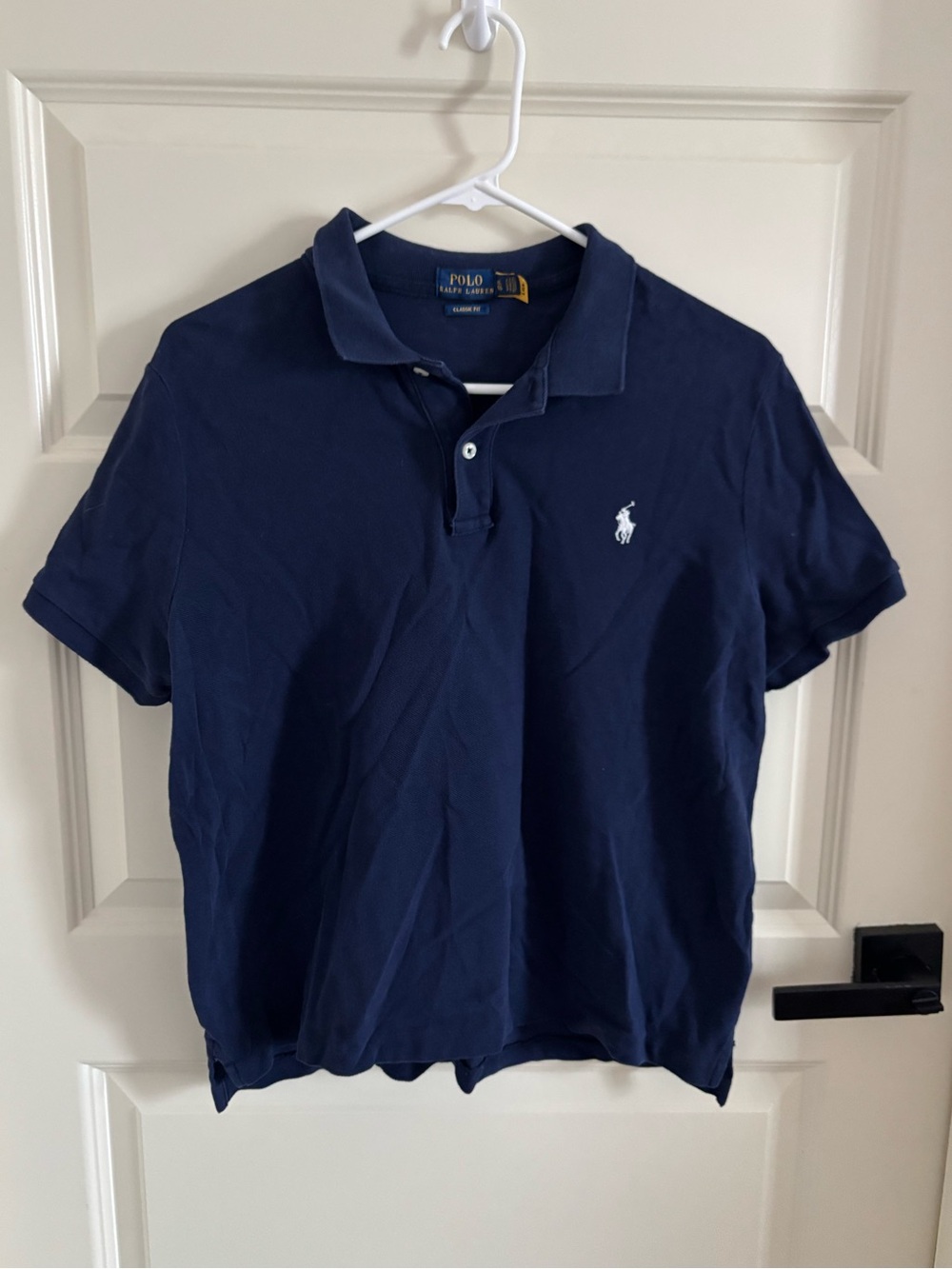 Ralph Lauren Navy Polo with White Pony Embroidery